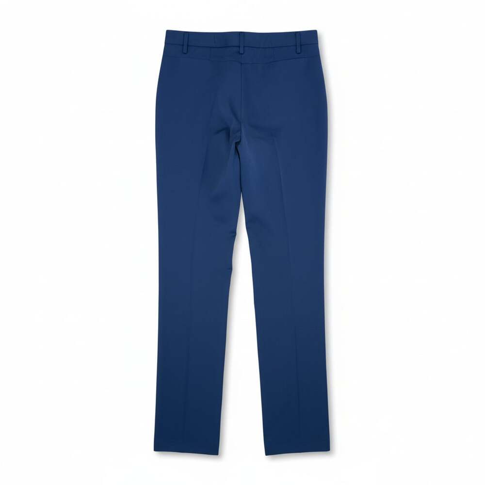 Aviator Slim Dress Pants 34 Blue Flat Front Stretch Trousers